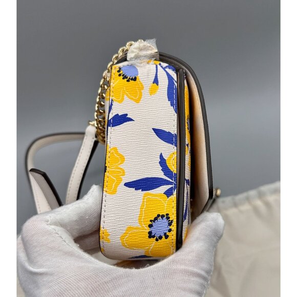 Kate Spade KF984 Morgan Sunshine Floral Printed PVC Flap Chain Wallet Crossbody - Picture 7 of 16